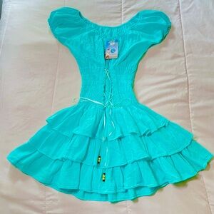 Turquoise Ruffle Sundress NWT – Small/Medium Fit